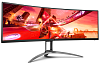 49" AOC AG493UCX Curved 1800R 5120x1440 120Гц VA LED 32:9 4ms 2*HDMI DP USB-C/4xUSB3.2 80M:1 3000:1 178/178 550cd Tilt HAS Swivel Speakers 2*5w Black