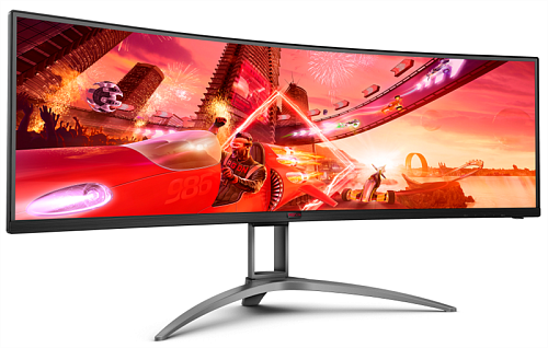 49" AOC AG493UCX Curved 1800R 5120x1440 120Гц VA LED 32:9 4ms 2*HDMI DP USB-C/4xUSB3.2 80M:1 3000:1 178/178 550cd Tilt HAS Swivel Speakers 2*5w Black