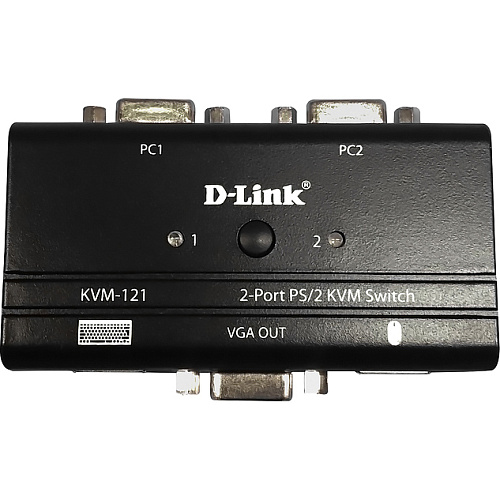 Коммутатор D-LINK Коммутатор/ KVM-121 2-port KVM Switch, VGA+PS/2 ports