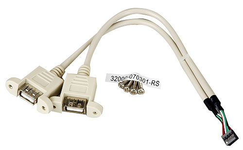 Кабель 2 x USB, 21см