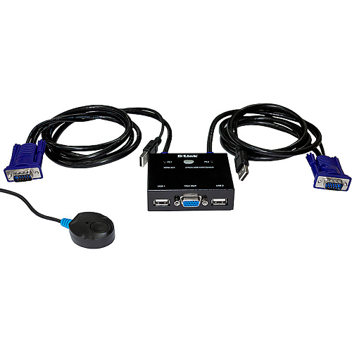 Коммутатор D-LINK Коммутатор/ KVM-221/C,KVM-221/RU 2-port KVM Switch, VGA+USB ports