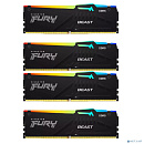 Память DDR5 4x32GB 5600MHz Kingston KF556C40BBAK4-128 Fury Beast Black RGB RTL Gaming PC5-44800 CL40 DIMM 288-pin 1.25В dual rank с радиатором Ret