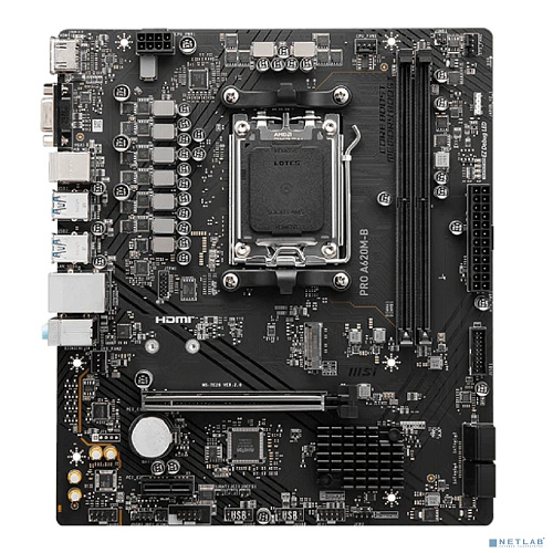 MSI PRO A620M-B A620, AM5, 2*DDR5, 1*PCIEx16, 1*PCIEx1, 1*M.2, 6*USB3.2Gen1, 6*USB2.0, 4*SATA3.0, 2.5G, VGA, HDMI, M-ATX, RTL