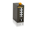 Неуправляемый коммутатор c 2 слотами 1000Base-X SFP , 8 портами 10/100/1000Base-T(X) (разъем RJ45), два входа питания 18-30 В перем. или 12-48 В пос