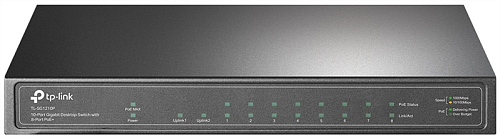 Коммутатор TP-Link TL-SG1210P, 10-портовый гигабитный настольный ,8 гигабитных портов PoE+, 1 гигабитный порт без PoE, 1 гигабитный SFP-слот802.3at/af,