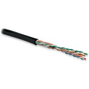 Hyperline UUTP4-C5E-S24-OUT-PE-BK-100 (100 м) Кабель витая пара, неэкранированный U/­UTP, категория 5e, 4 пары (24 AWG), одножильный(solid), внешний,