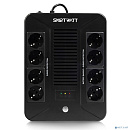 SMARTWATT UPS SAFE PRO 800 {линейно-интерактивный, 800/480 ВА/Вт, напольный/настенный, LED индикация, Shuko CEE7/4 - 8 шт. (4 шт. с резервным питанием