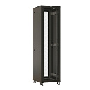 Шкаф Hyperline TTBR-4762-DD-RAL9004 напольный 19-дюймовый, 47U, 2277x600х1200 мм (ВхШхГ), передняя и задняя распашные перфорированные двери (75%), руч