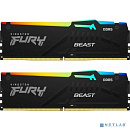 DDR 5 DIMM 64Gb PC48000, 6000Mhz, Kingston FURY Beast Black RGB CL40 (Kit of 2) (KF560C40BBAK2-64) (retail)