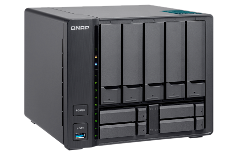 Сетевое хранилище без дисков SMB QNAP TVS-951X 9-Bay NAS, Intel Celeron 3865U dual-core 1.8 GHz , 8GB DDR4 (2 x 4GB) SODIMM RAM (2 slots, max 32GB),