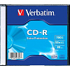 verbatim диски cd-r 700mb 80 min 48-х/52-х (slim case)[43347]