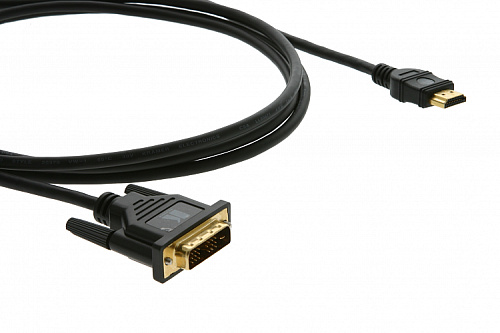 Переходной кабель [97-0201006] Kramer Electronics [C-HM/DM-6] HDMI-DVI с золотым покрытием разъема (Вилка - Вилка), 1.8 м