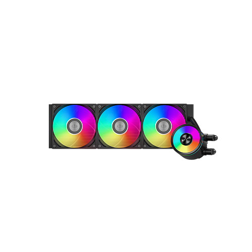 Система охлаждения/ PCCooler DA360 Pro ARGB BK (300W, 360mm, Black, ARGB/ Fans: 3x120mm, 75.8CFM, 33.7dBA, 2200RPM/ Pump height 57mm, 28dBA, 3000RPM,
