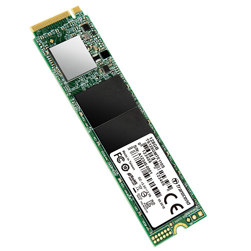 Твердотельный накопитель/ Transcend SSD MTE110S, 128GB, M.2(22x80mm), NVMe, PCIe 3.0 x4, 3D TLC, R/W 1500/550MB/s, IOPs 95 000/130 000, TBW 50, DWPD