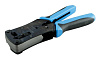 Инструмент обжимной Hyperline HT-N468B для RJ-45/RJ-12/RJ-11 (упак:1шт) черный/голубой