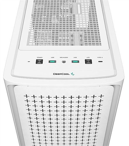корпус Deepcool CK560 WH без БП, боковое окно (закаленное стекло), 3xARGB LED 120мм вентилятора спереди и 1x140мм вентилятор сзади, белый, ATX