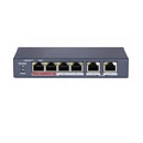 Коммутатор HIKVISION (HiWatch) DS-S604P Неуправляемый PoE- 4 RJ45 100M PoE, 2 порта с высоким приоритетом; 2 Uplink порта 100М Ethernet; PoE: IEEE802.