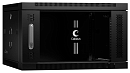 Шкаф Cabeus SH-05F-6U60/45-BK Шкаф телекоммуникационный настенный 19" 6U 600x450x368mm (ШхГхВ) дверь стекло, цвет черный (RAL 9004)