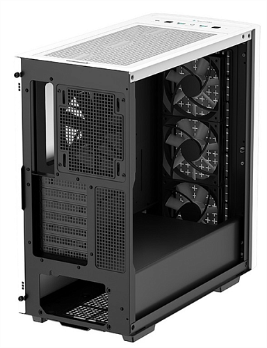 корпус Deepcool CK560 WH без БП, боковое окно (закаленное стекло), 3xARGB LED 120мм вентилятора спереди и 1x140мм вентилятор сзади, белый, ATX