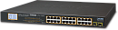 Коммутатор Planet коммутатор/ 24-Port 10/100/1000T 802.3at PoE + 2-Port 1000SX SFP Gigabit Switch with LCD PoE Monitor (300W PoE Budget, Standard/VLAN/Extend