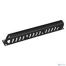 Cabeus JB07-1U-BK Кабельный органайзер 19" 1U с крышкой, металлический, цвет черный (RAL9004)