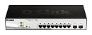 Коммутатор D-Link Управляемый L2 PoE-коммутатор, 8x1000Base-T PoE, 2х1000Base-X SFP, PoE-бюджет 65 Вт, упрощенный интерфейс CLI, Web-интерфейс, SNMP