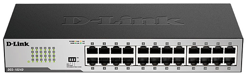 Коммутатор D-LINK Неуправляемый , 24x1000Base-T, защита от статического электричества до 1 кВ, корпус металл