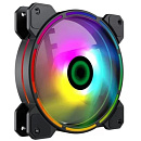 Корпус GameMax Кулер для корпуса ПК/ FN-12Rainbow-D, 12CM ARGB Rainbow Fan, Dual rings+centre ARGB LEDs, 3pin+4Pin connector