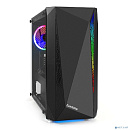Exegate EX294384RUS Корпус Minitower ExeGate Mistery R2 (mATX, без БП, 2*USB+1*USB3.0, аудио, черный, 1 вент. 12см с RGB подсветкой и полоса на передн