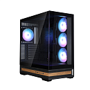 корпус ZALMAN P40 NAMU, ATX, BLACK, WINDOW, WOODEN ELEMENTS, 2xCombo(2.5” or 3.5”), 1xUSB TYPE-C, 2xUSB3.0, SIDE 3x120mm ARGB, REAR 1x120mm ARGB