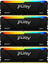 Память оперативная/ Kingston 32GB 3200MT/s DDR4 CL16 DIMM (Kit of 4) FURY Beast RGB