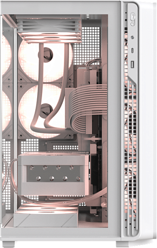 корпус Formula V Line Crystal Z7 PA White, ATX, TYPE-C*1, USB3.0*1, Front+Side Glass, SIDE 3x PERFORMANCE ARGB, REAR 2x PERFORMANCE ARGB