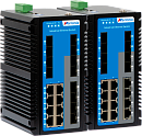 Управляемый промышленный Full Gigabit Ethernet коммутатор 3 уровня, 12 x 1G RJ45, 4 x 1G SFP, 4 x 10G SFP+, питание 2 x 12~48VDC, монтаж на DIN-рейку