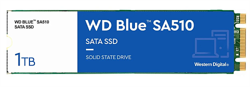 SSD WD Western Digital Blue SA510 1Tb M2.2280 SATA III WDS100T3B0B, 1 year