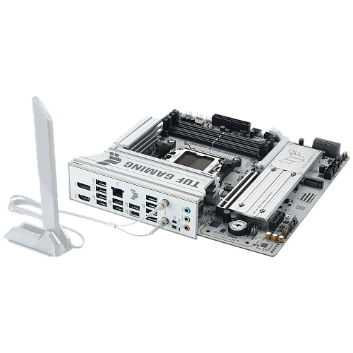 Материнская плата ASUS TUF GAMING B850M-PLUS WIFI7 W AM5 mATX 4xDDR5 PCIEx16 PCIEx1 3xM.2 USB-C DP HDMI 2.5GLAN WiFi 7