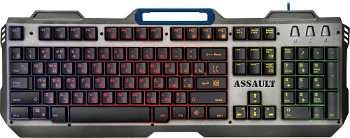 Проводная игровая клавиатура Defender Assault GK-350L RU,радужная,метал