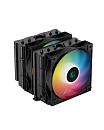 Кулер для процессора DEEPCOOL AG620 BK ARGB LGA20XX/1700/1200/115X/AM5/AM4 (9шт/кор, TDP 260W, PWM, ARGB DUAL Fan 120mm, 6 тепл. трубок, черный) RET