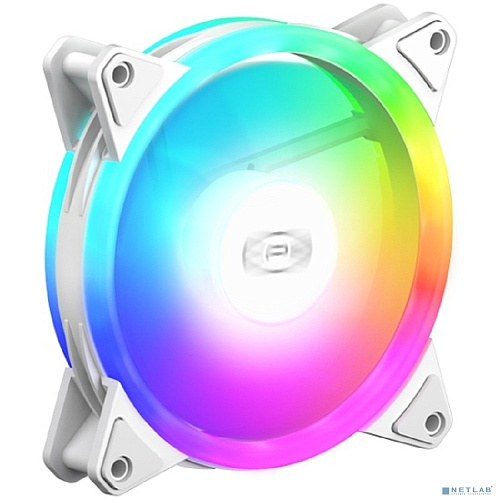 Кулер для корпуса/ PCCooler F3 T120 ARGB WH (120x120x25mm, 4-pin PWM, ARGB, 46CFM, 21.6dBA, 1800RPM, White)