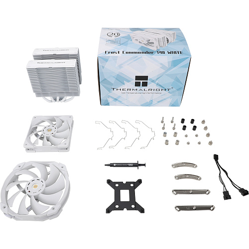 Кулер для процессора Thermalright Frost Commander 140 White, высота 158 мм, 1800 об/мин, 30 дБА, PWM, белый