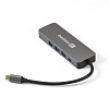 Кабель Exegate EX293984RUS Док-станция DUB-31C/PD/H (кабель-адаптер USB Type-C --> 3xUSB3.0 + PD 60W + HDMI 4K@30Hz, Plug&Play, серый)