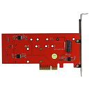 ORIENT C297E, Переходник PCI-E 4x->NGFF (M.2) M-key PCI-E SSD + SATA->NGFF (M.2) B-key SSD + SATA->mSATA SSD, тип 2230/2242/2260/2280, SATA кабель - 2
