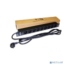 Блок розеток 19" 9 шт. без выключателя, 16A 250V, шнур питания 3.0 м