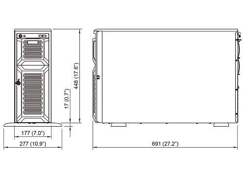 Корпус Ablecom Серверный корпус/ 8*3.5 swappable HDD tray, 12Gbps BP,single 1200W PSU