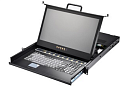 Консоль AMK508-17WCBRU, монтаж в стойку 19", 1U, дисплей 17,3" TFT LCD, 1920 x1080, USB/PS2, 8 x KVM входов, русифицированная клавиатура, тачпад, 90