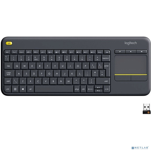 920-007147 Logitech Клавиатура K400 Wireless Touch Plus USB RTL заводская гравировка RU/LAT