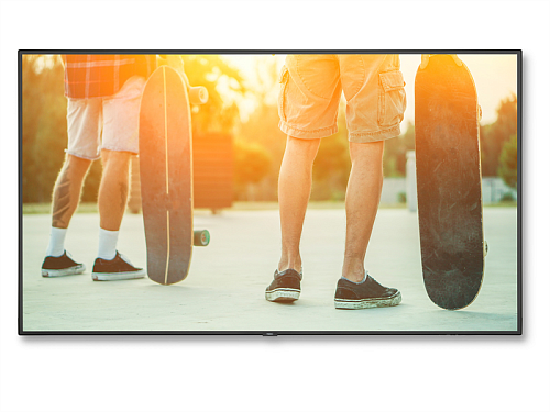 NEC 65" V654Q V Series large format display, UHD, 500cd/m2, Direct LED backlight, 24/7 proof, OPS Slot, CM Slot, Media Player