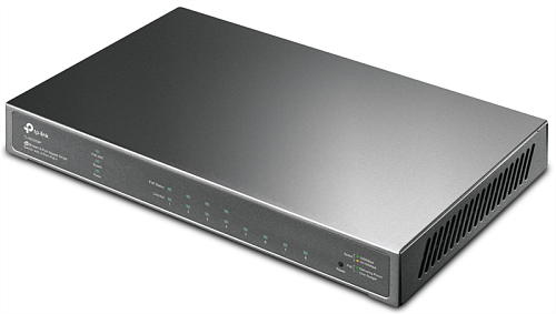 Коммутатор TP-Link JetStream™ 8-портовый гигабитный Smart с 4 портами PoE+, 4 гигабитных порта PoE+, 802.3at/af, бюджет PoE — 62 Вт, стальной корпус