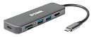 Докстанция/ DUB-2327,DUB-2327/A1A USB-C Docking Station, 2xUSB3.0 + USB-C/PD3.0 + HDMI, SD/microSD Card Reader