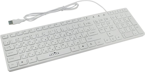 Клавиатура Оклик 556S белый USB slim Multimedia