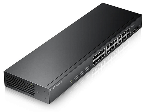 Коммутатор Zyxel Networks Smart L2 Zyxel GS1900-24, rack 19", 24xGE, 2xSFP, бесшумный